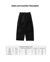Load image into Gallery viewer, Wide Leg Pleated Trousers - Black
