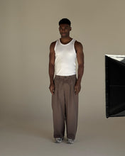 Load image into Gallery viewer, Wide Leg Pleated Trousers - Brown
